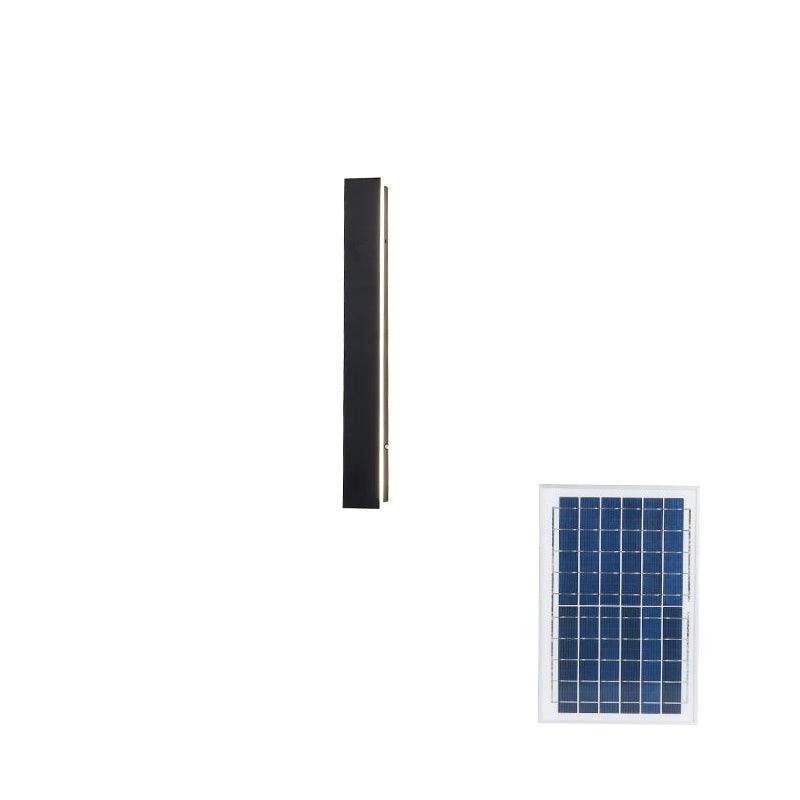 Long Strip Solar Outdoor Sconce | Stainless Steel, Acrylic | Black