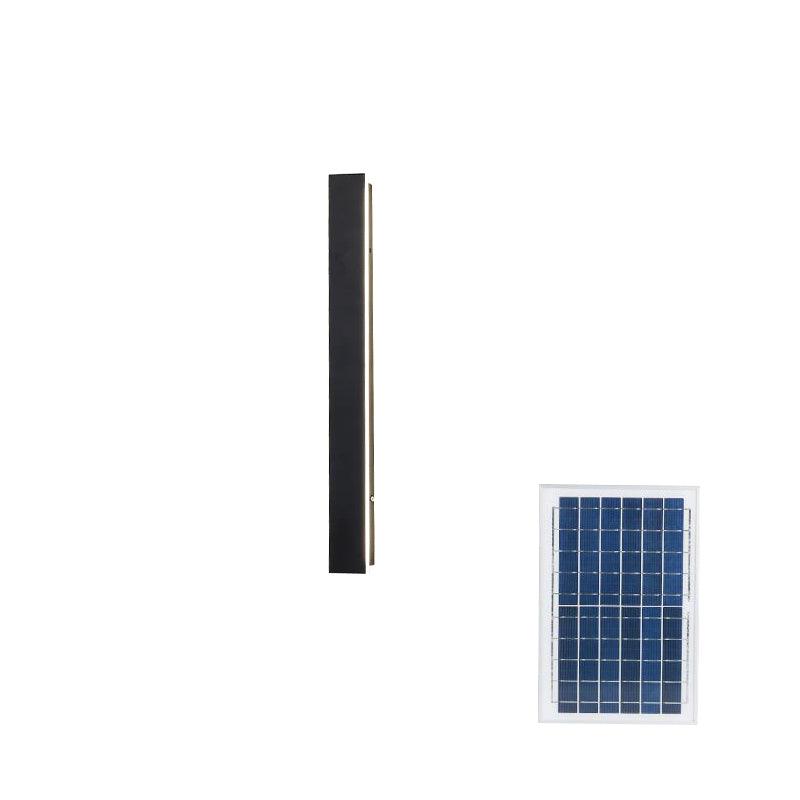 Long Strip Solar Outdoor Sconce | Stainless Steel, Acrylic | Black