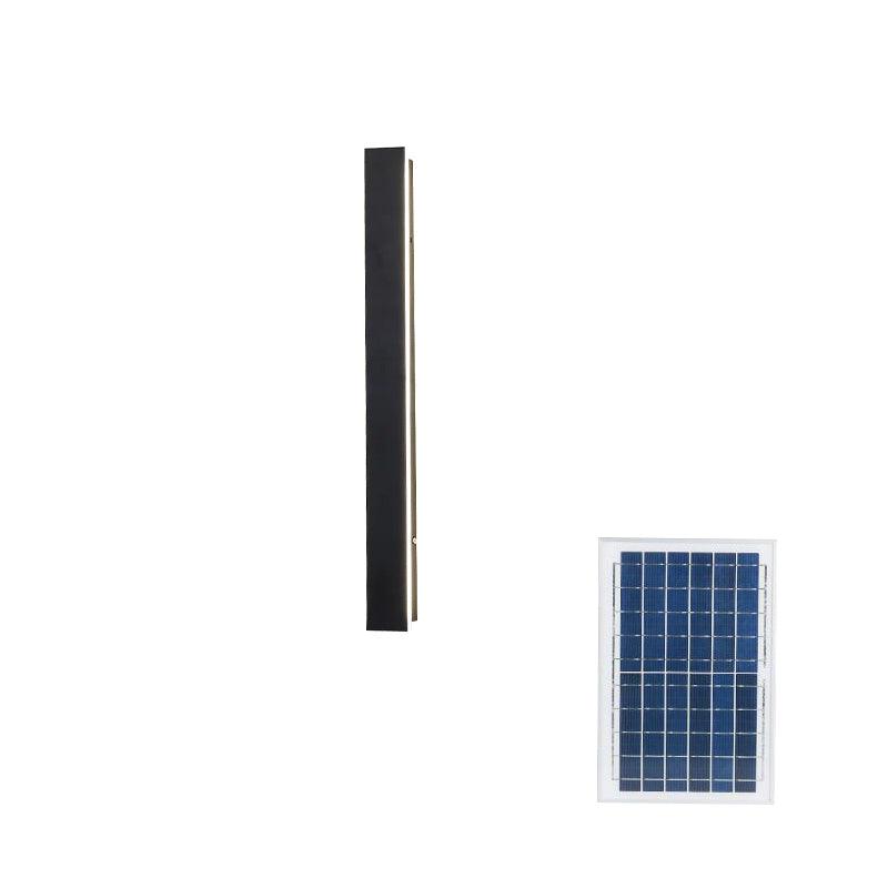 Long Strip Solar Outdoor Sconce | Stainless Steel, Acrylic | Black