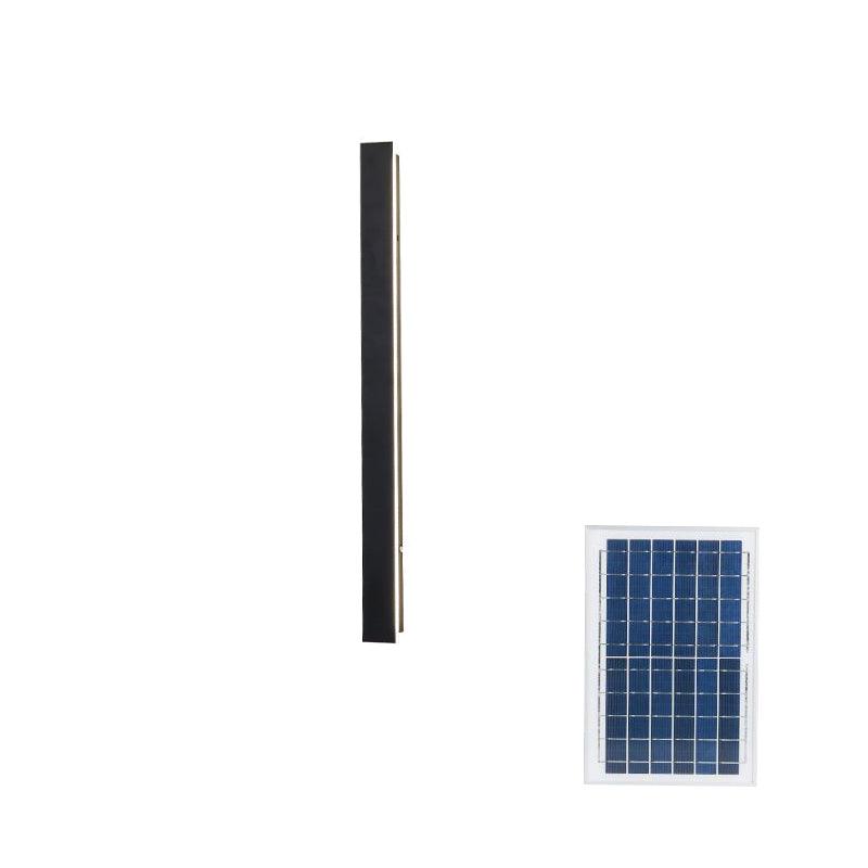 Long Strip Solar Outdoor Sconce | Stainless Steel, Acrylic | Black