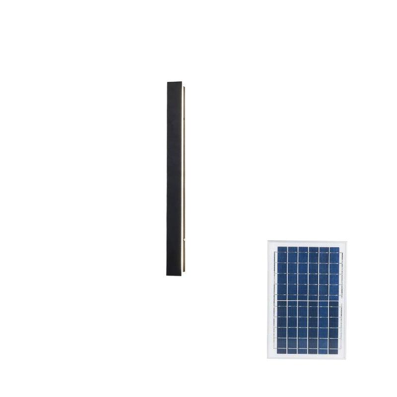 Long Strip Solar Outdoor Sconce | Stainless Steel, Acrylic | Black