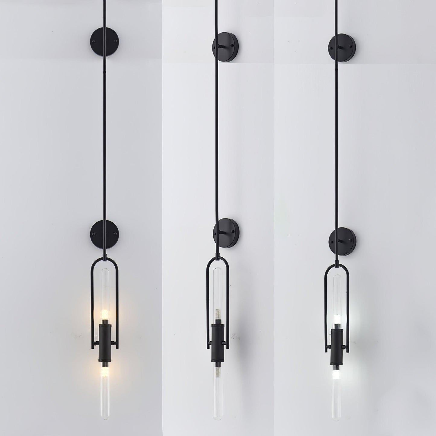 Long Arc Glass Wall Lamp | Metal & Glass | Gold or Black