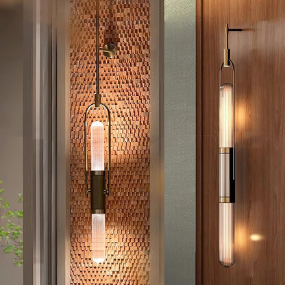 Long Arc Glass Wall Lamp | Metal & Glass | Gold or Black