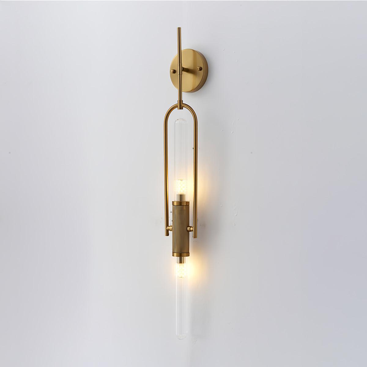 Long Arc Glass Wall Lamp | Metal & Glass | Gold or Black