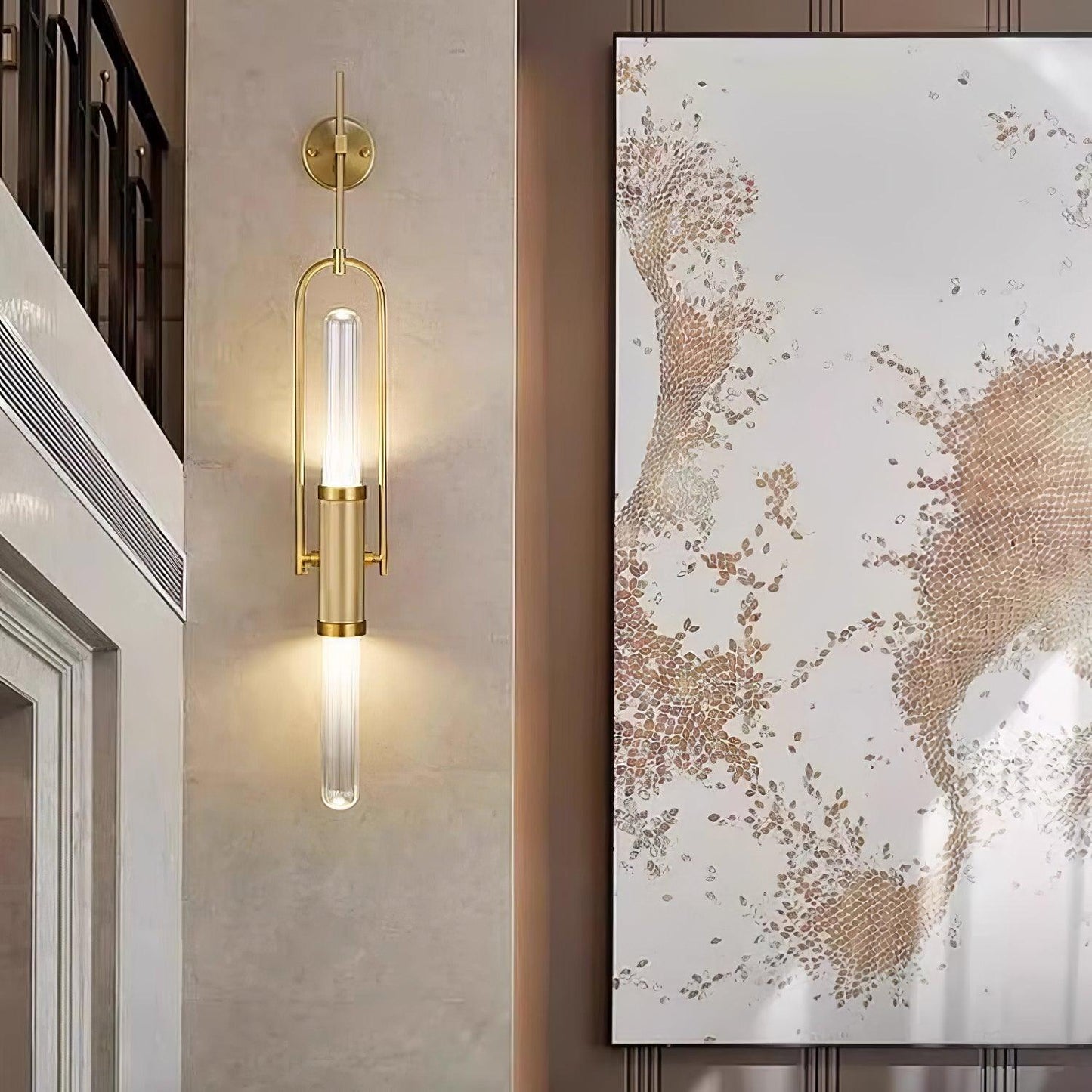 Long Arc Glass Wall Lamp | Metal & Glass | Gold or Black
