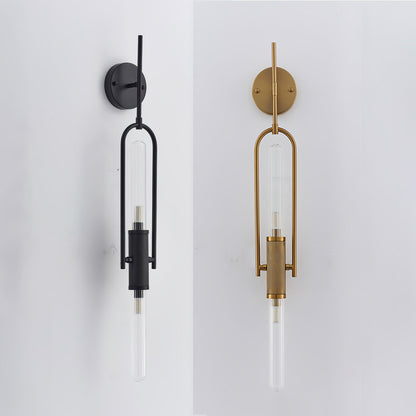 Long Arc Glass Wall Lamp | Metal & Glass | Gold or Black