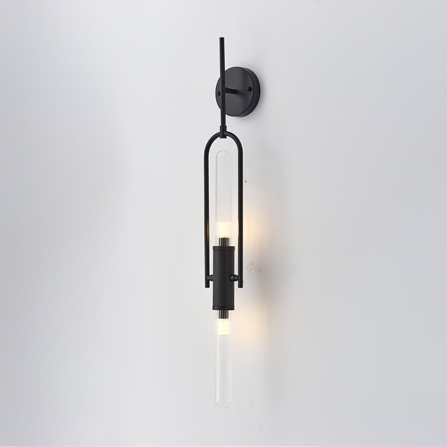 Long Arc Glass Wall Lamp | Metal & Glass | Gold or Black