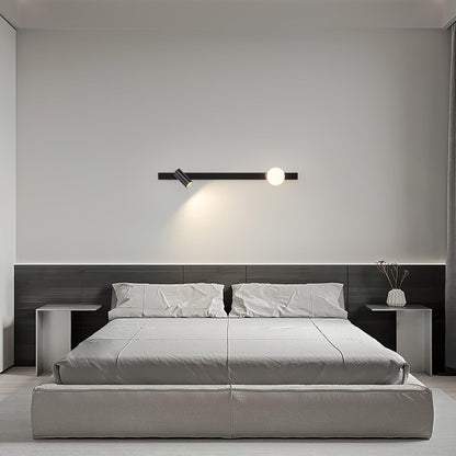 Long Arm Wall Light | Brass & Glass | White