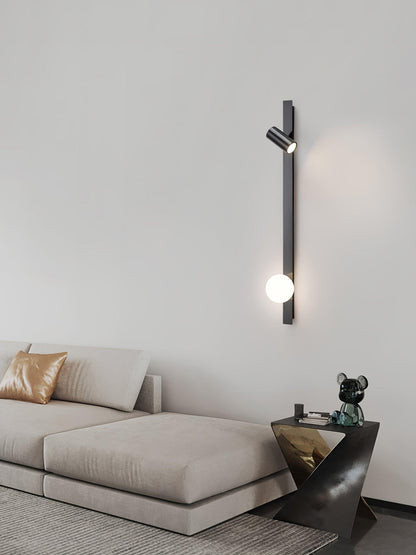 Long Arm Wall Light | Brass & Glass | White