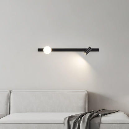 Long Arm Wall Light | Brass & Glass | White