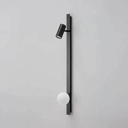 Long Arm Wall Light | Brass & Glass | White