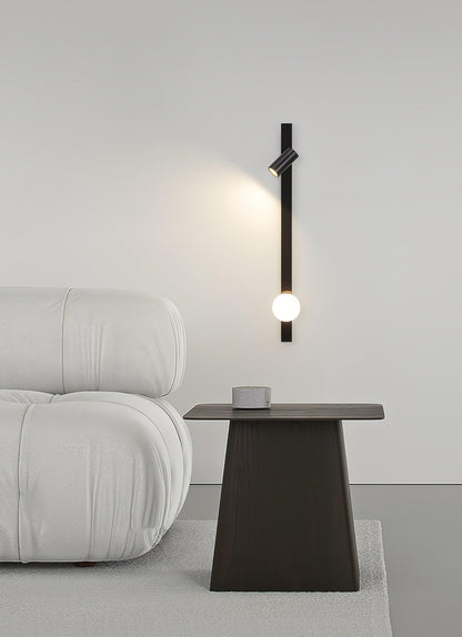 Long Arm Wall Light | Brass & Glass | White