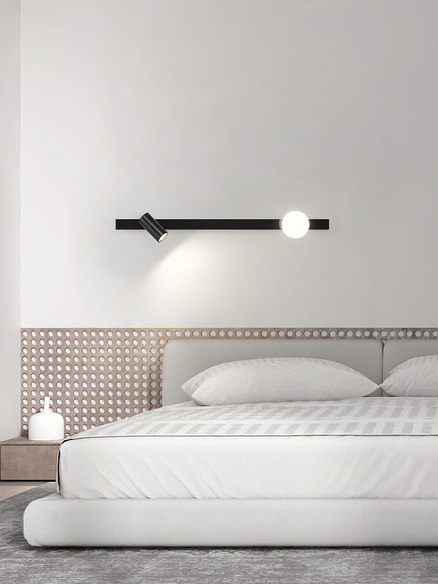 Long Arm Wall Light | Brass & Glass | White