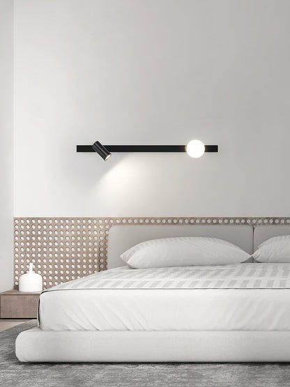 Long Arm Wall Light | Brass & Glass | White