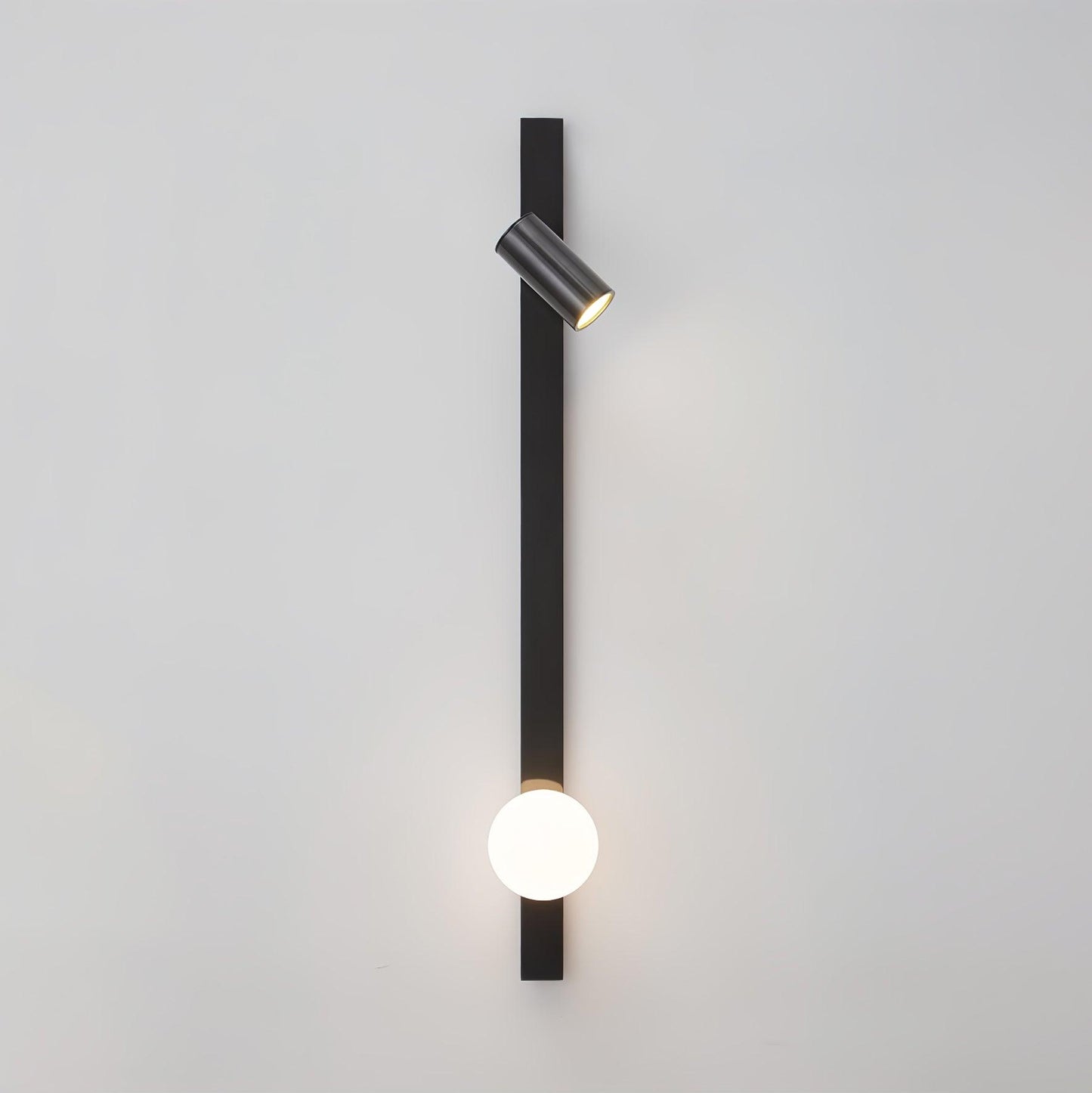 Long Arm Wall Light | Brass & Glass | White