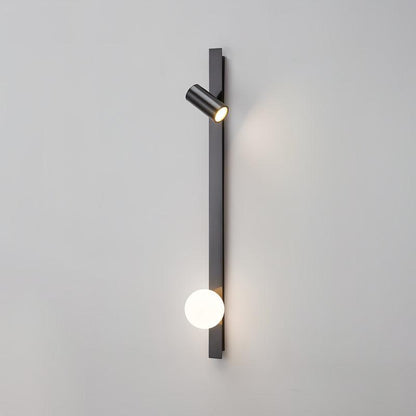 Long Arm Wall Light | Brass & Glass | White