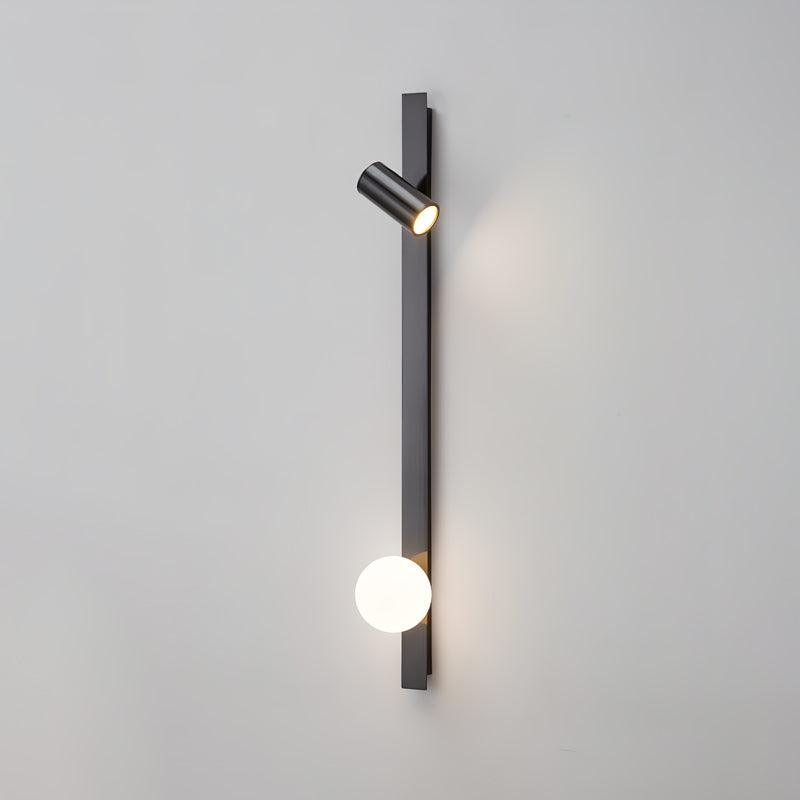 Long Arm Wall Light | Brass & Glass | White