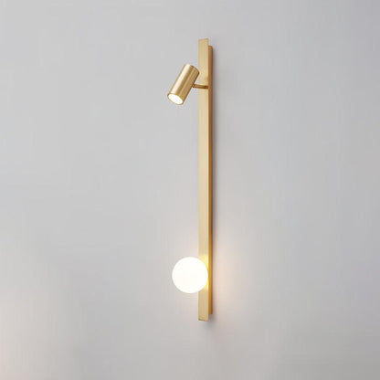 Long Arm Wall Light | Brass & Glass | White