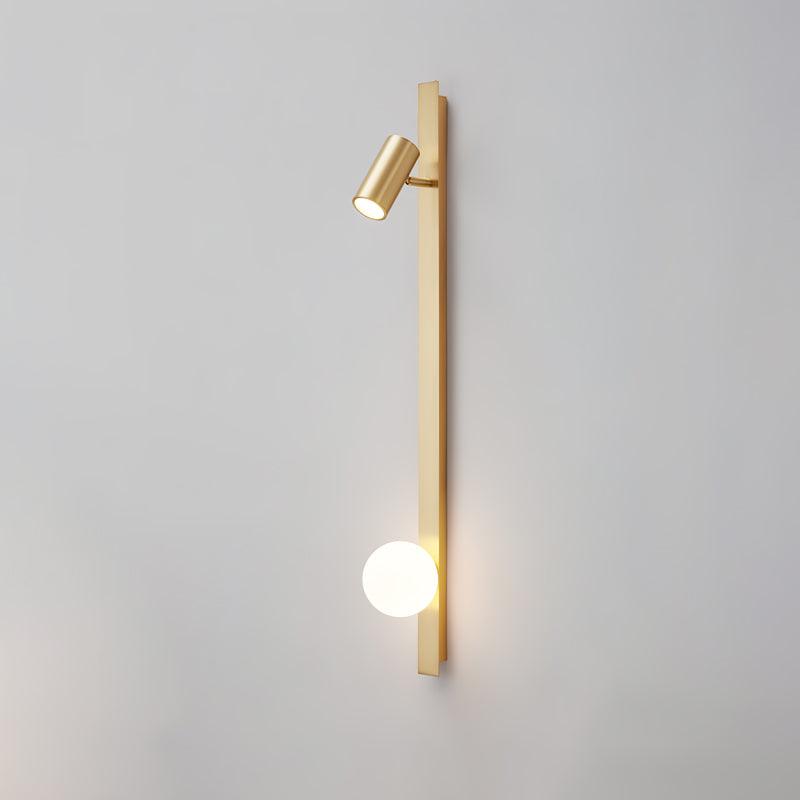 Long Arm Wall Light | Brass & Glass | White