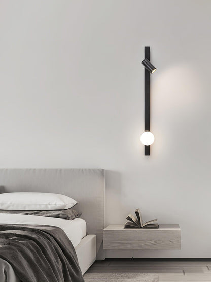 Long Arm Wall Light | Brass & Glass | White