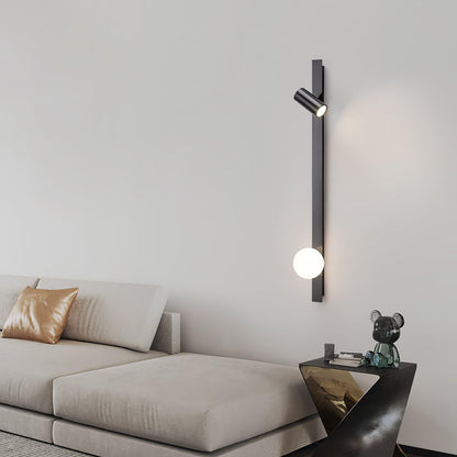 Long Arm Wall Light | Brass & Glass | White