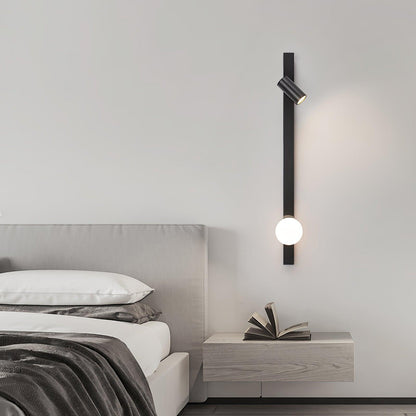 Long Arm Wall Light | Brass & Glass | White