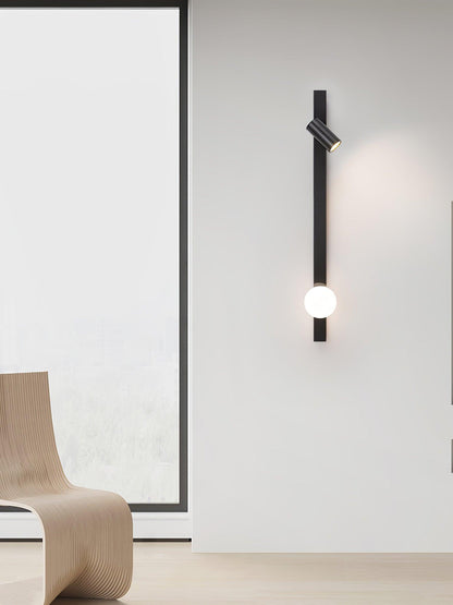 Long Arm Wall Light | Brass & Glass | White