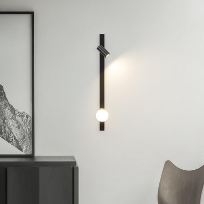Long Arm Wall Light | Brass & Glass | White