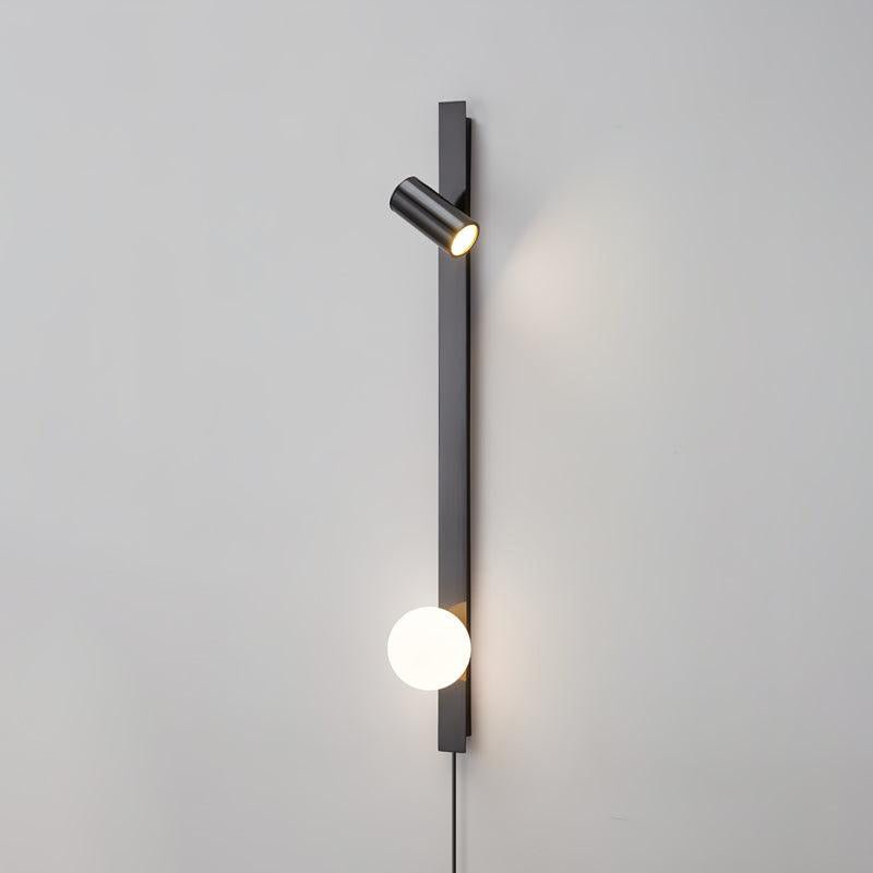 Long Arm Wall Light | Brass & Glass | White
