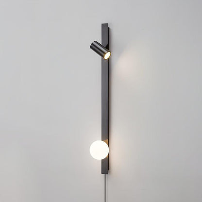 Long Arm Wall Light | Brass & Glass | White