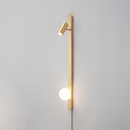 Long Arm Wall Light | Brass & Glass | White