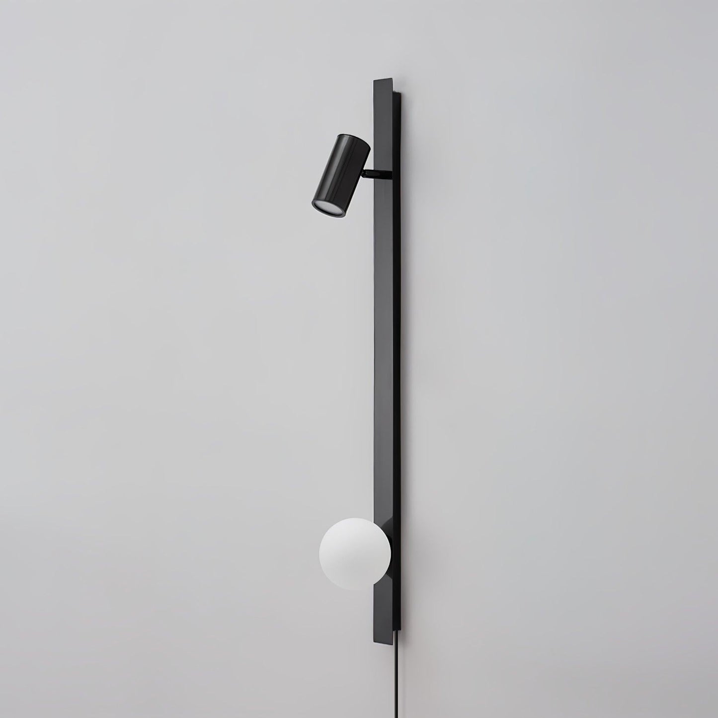 Long Arm Wall Light | Brass & Glass | White