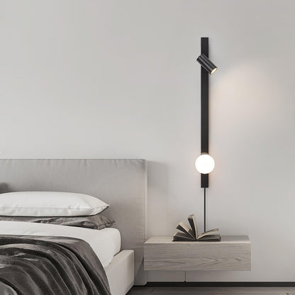 Long Arm Wall Light | Brass & Glass | White