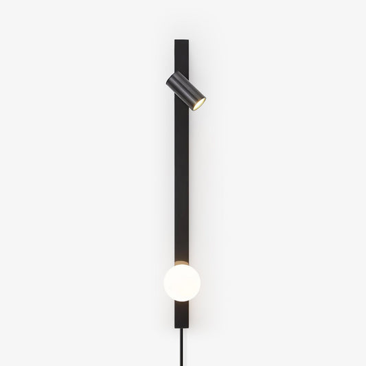 Long Arm Wall Light | Brass & Glass | White