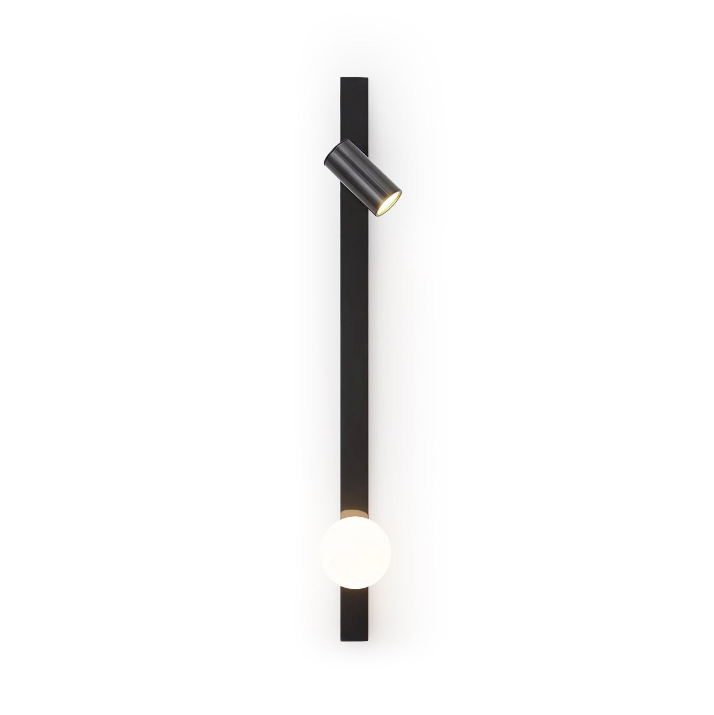 Long Arm Wall Light | Brass & Glass | White