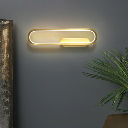 Long Ova Wall Lamp | Brass & Silicone | White