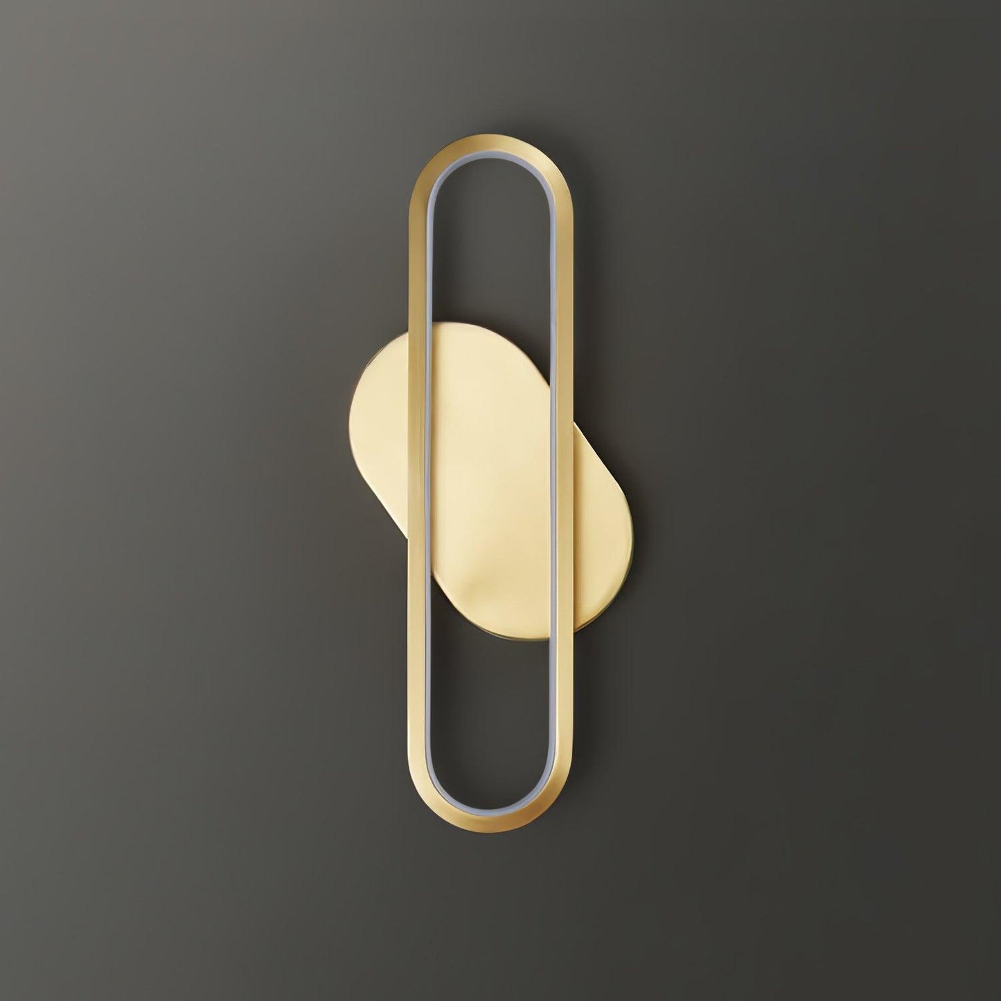 Long Ova Wall Lamp | Brass & Silicone | White