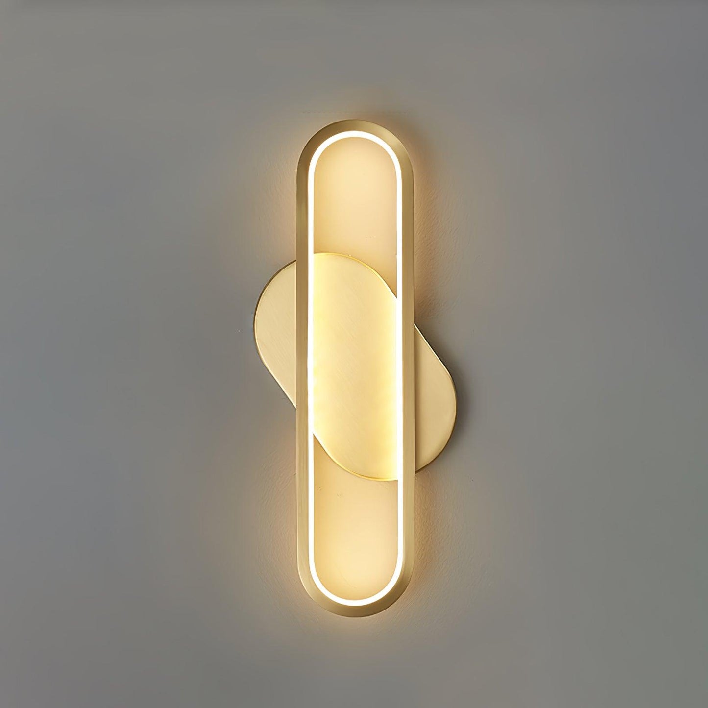 Long Ova Wall Lamp | Brass & Silicone | White