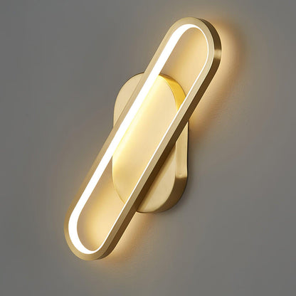 Long Ova Wall Lamp | Brass & Silicone | White