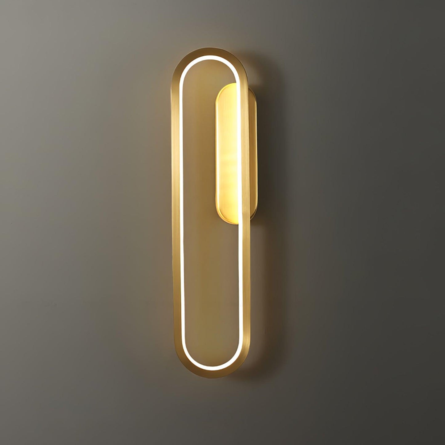 Long Ova Wall Lamp | Brass & Silicone | White