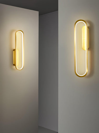 Long Ova Wall Lamp | Brass & Silicone | White