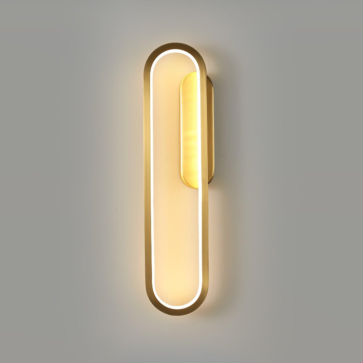 Long Ova Wall Lamp | Brass & Silicone | White