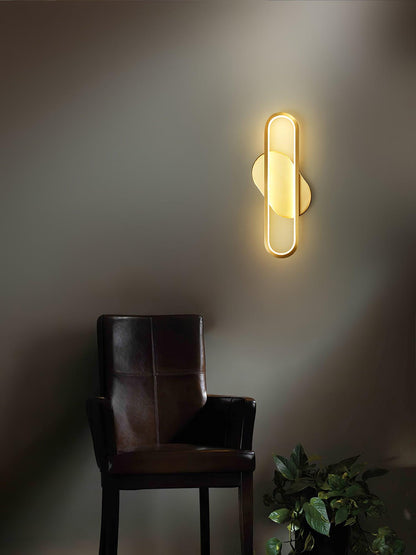 Long Ova Wall Lamp | Brass & Silicone | White