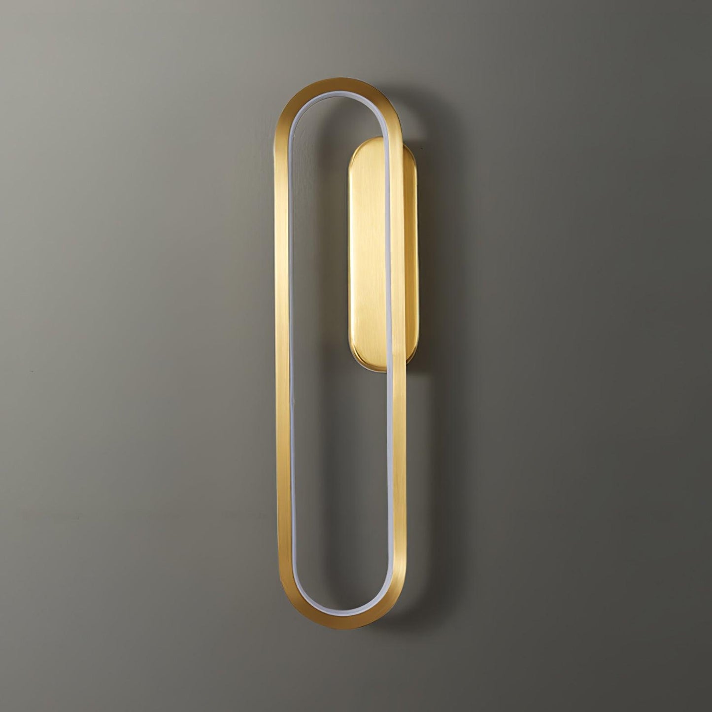 Long Ova Wall Lamp | Brass & Silicone | White