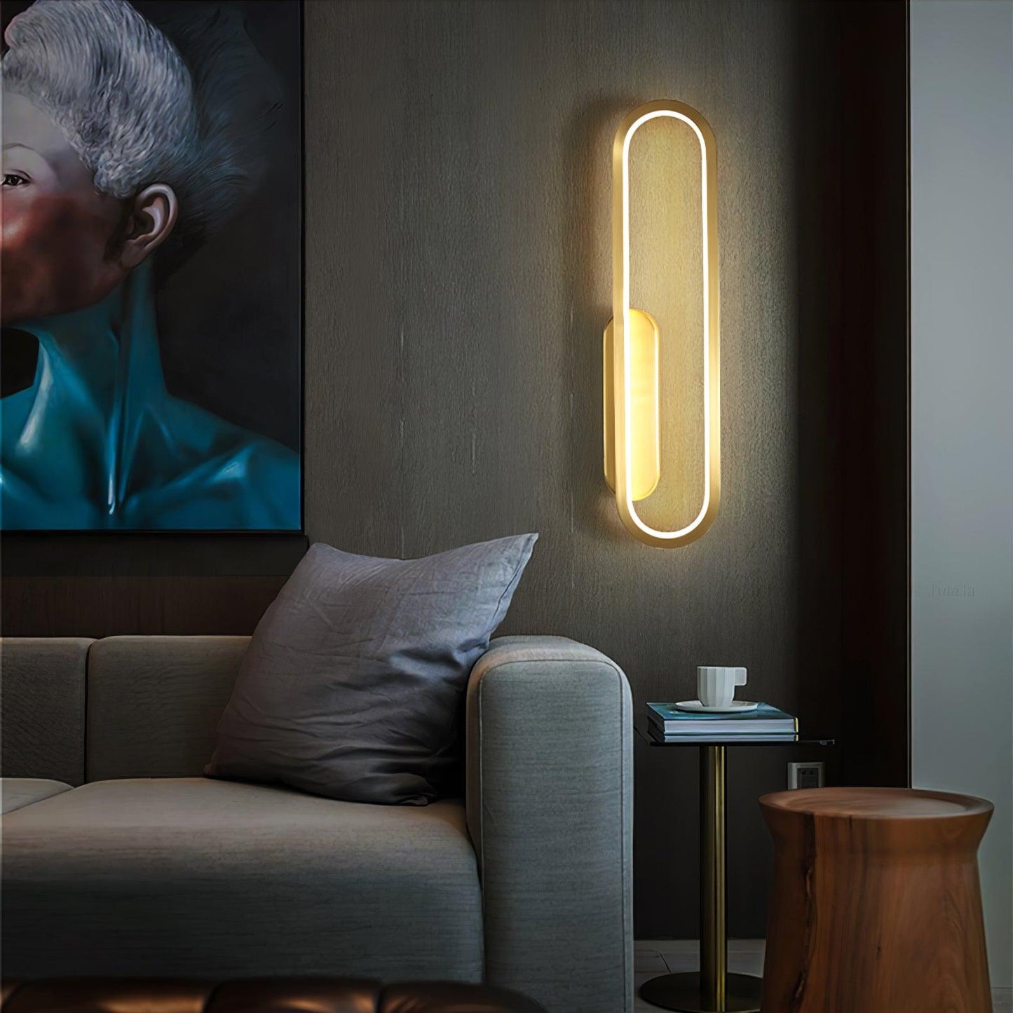 Long Ova Wall Lamp | Brass & Silicone | White