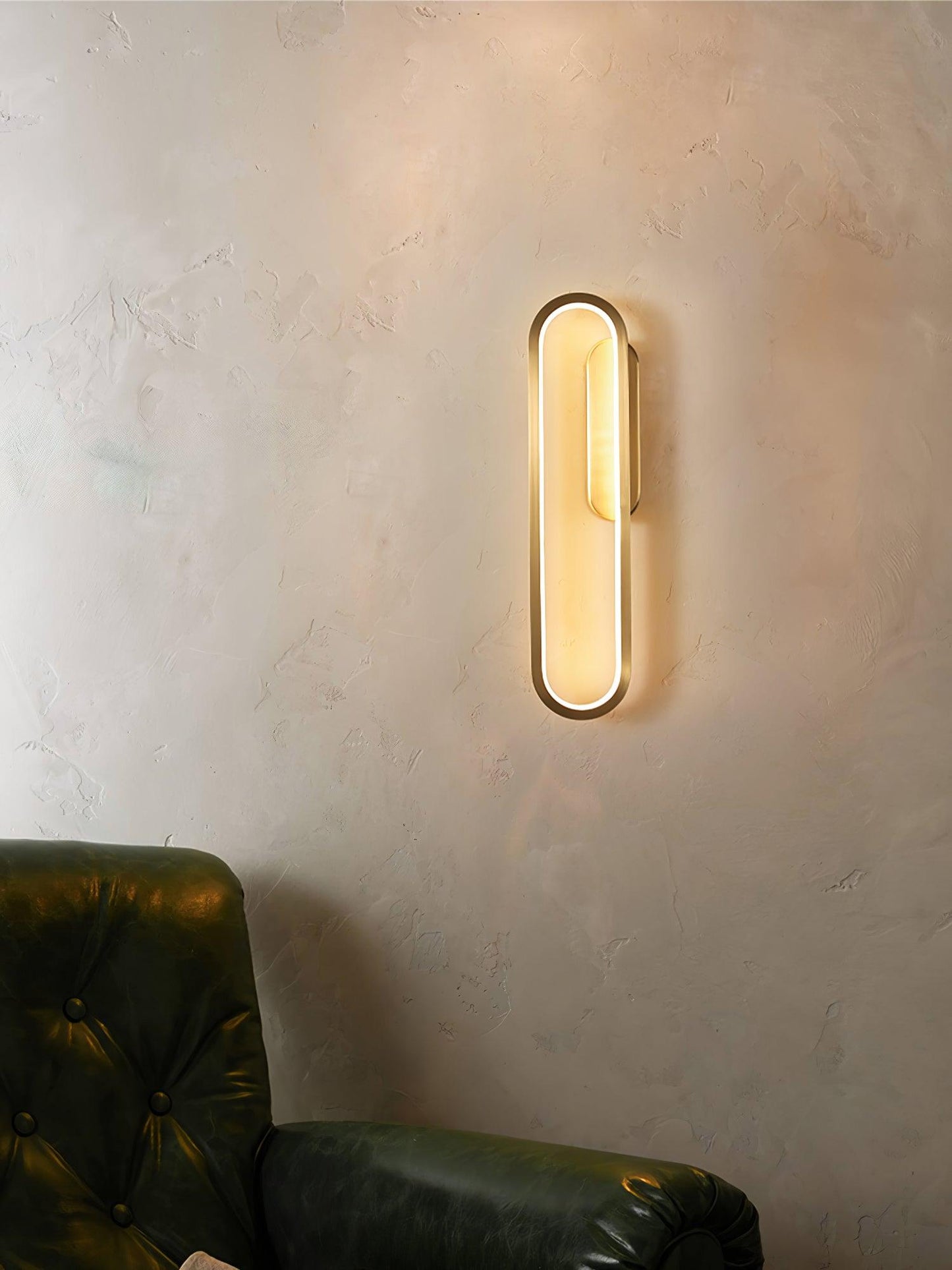 Long Ova Wall Lamp | Brass & Silicone | White