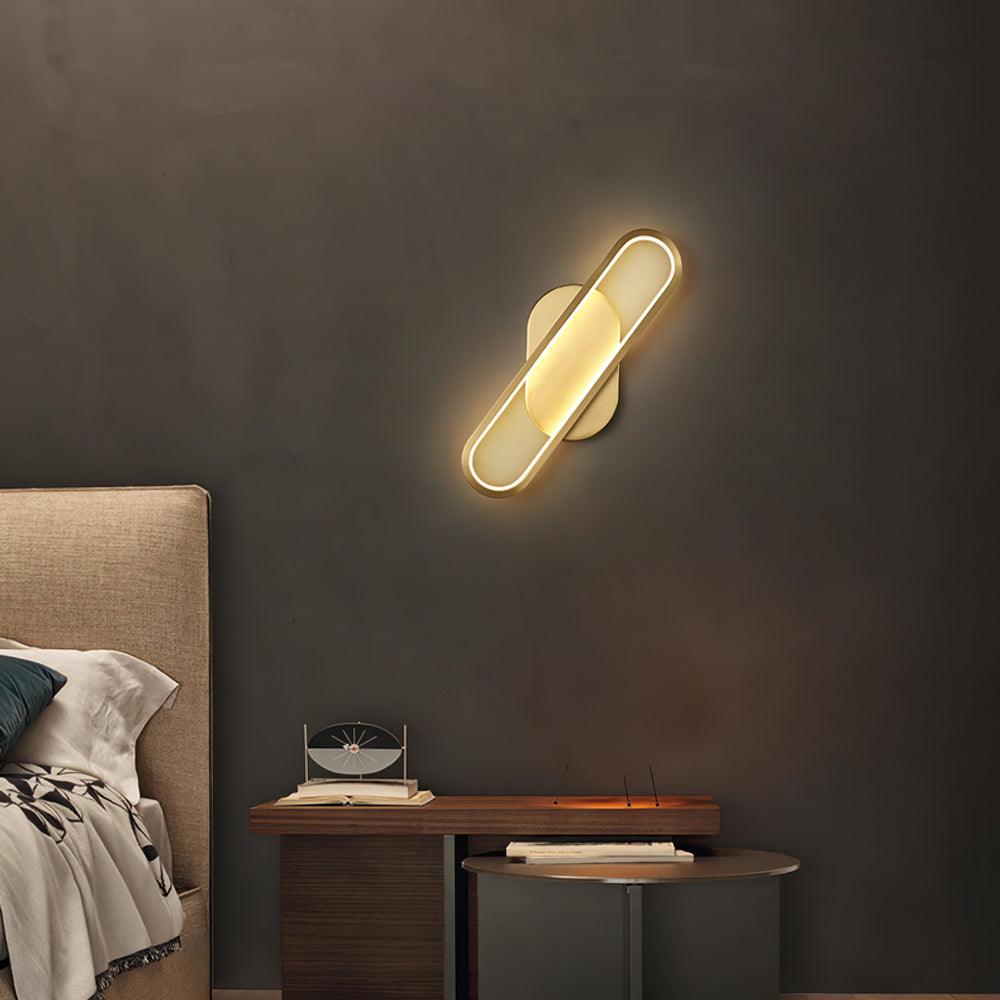 Long Ova Wall Lamp | Brass & Silicone | White