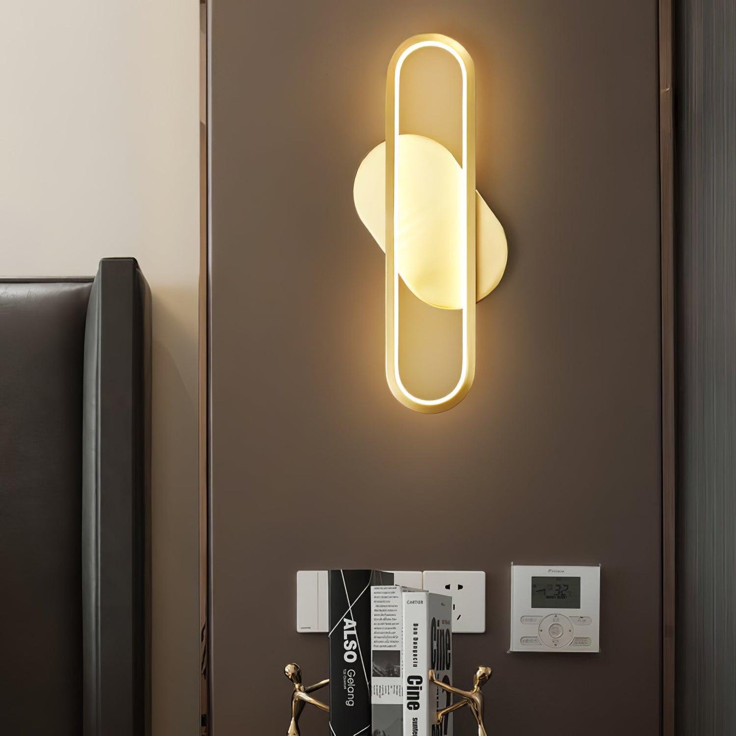 Long Ova Wall Lamp | Brass & Silicone | White