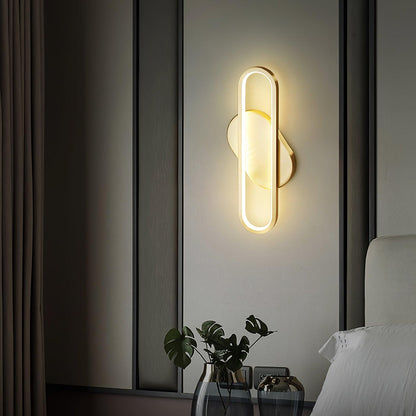 Long Ova Wall Lamp | Brass & Silicone | White
