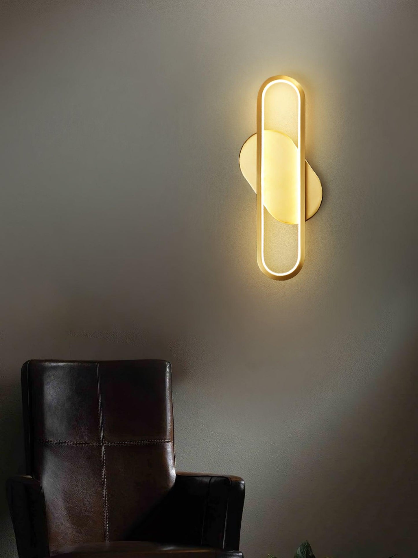 Long Ova Wall Lamp | Brass & Silicone | White